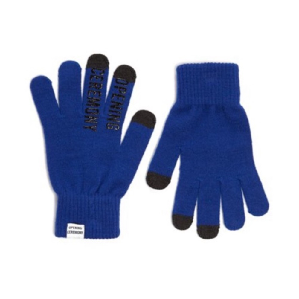 NWT Opening Ceremony Collegiate logo knit tech gloves